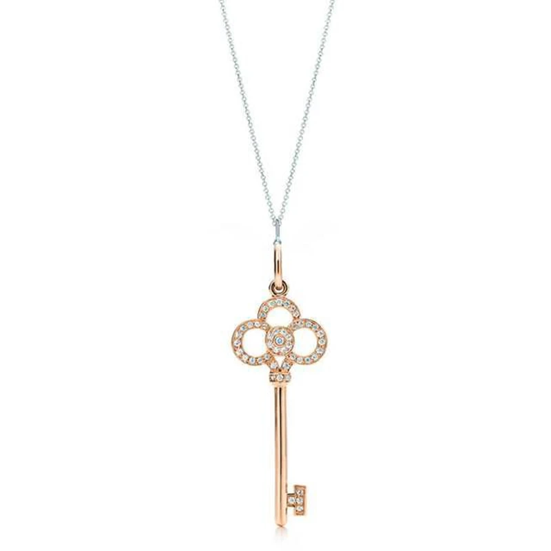 Цепочка с подвеской в виде ключа из серебра 100% пробы римскими цифрами | Украшения