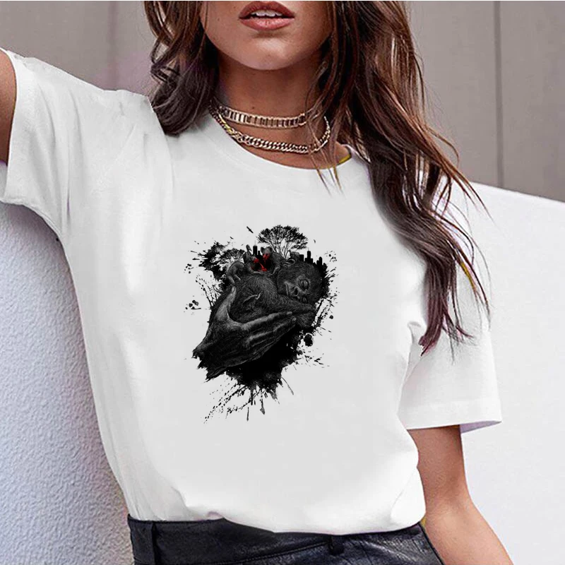 732810 _ футболка Повседневная с круглым вырезом и короткими рукавами женская