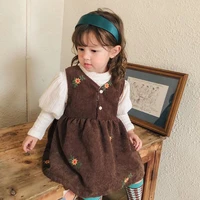 korean embroidered corduroy vest dress vest toddler girls winter clothes kids winter clothes baby girl winter clothes