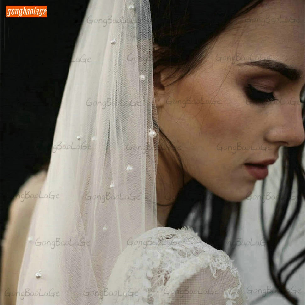 Белая свадебная фата 2021 метра длиной жемчужная мягкая с гребнем двухслойная