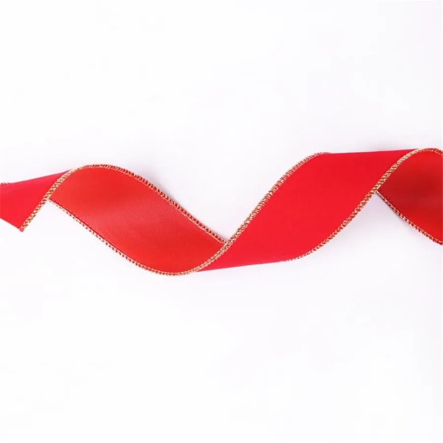 5 см X 10 ярдов красная Проводная бархатная лента с одной стороны для упаковки