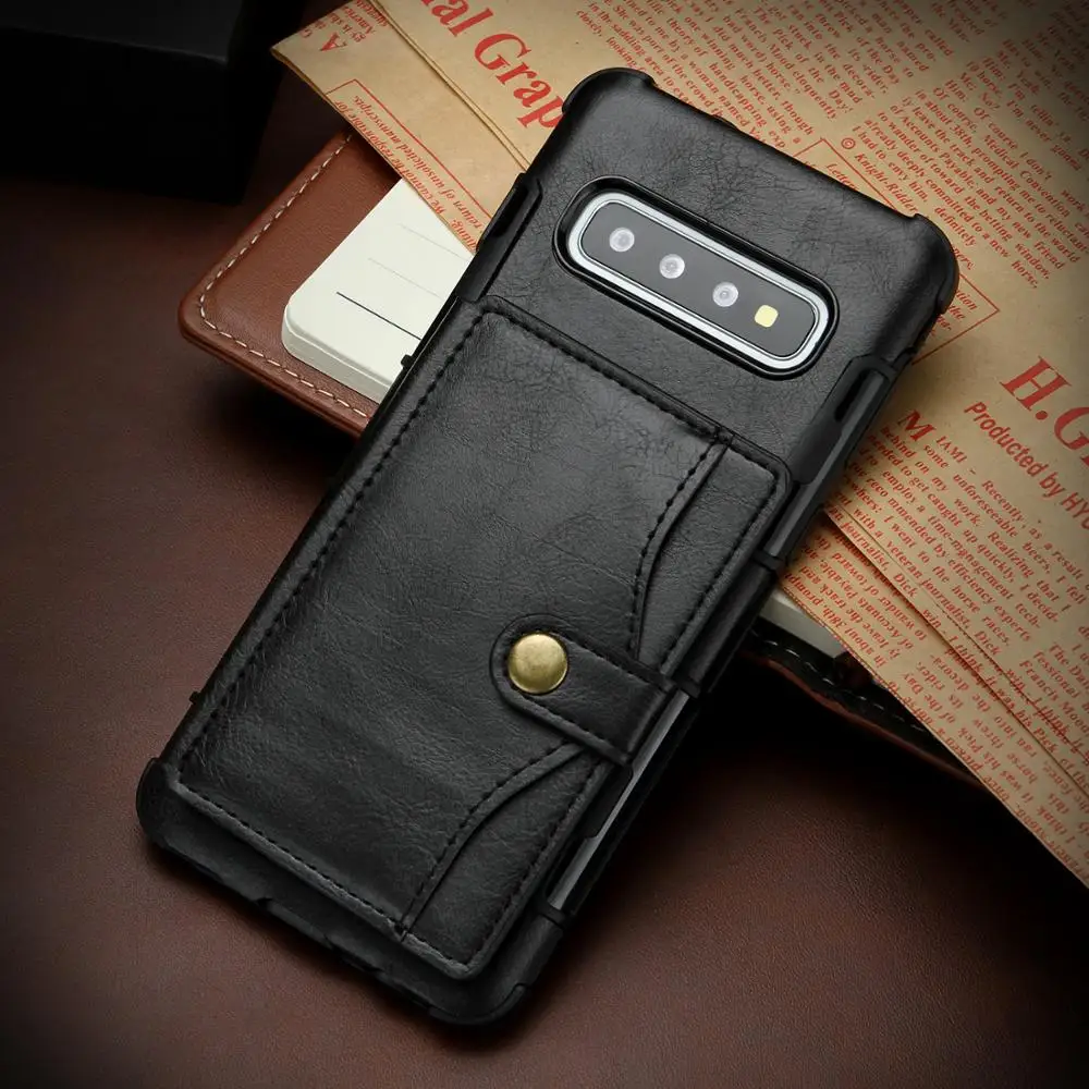 Классический кожаный чехол для samsung Galaxy S10 Plus Lite держатель карт TPU + PU задняя крышка