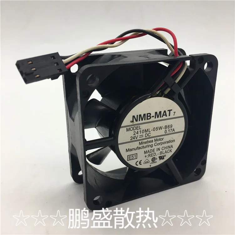 NMB-MAT 2410ML-05W-B69 E51 DC 24V 0.17A 60x60x25 мм 3-проводной Вентилятор охлаждения сервера