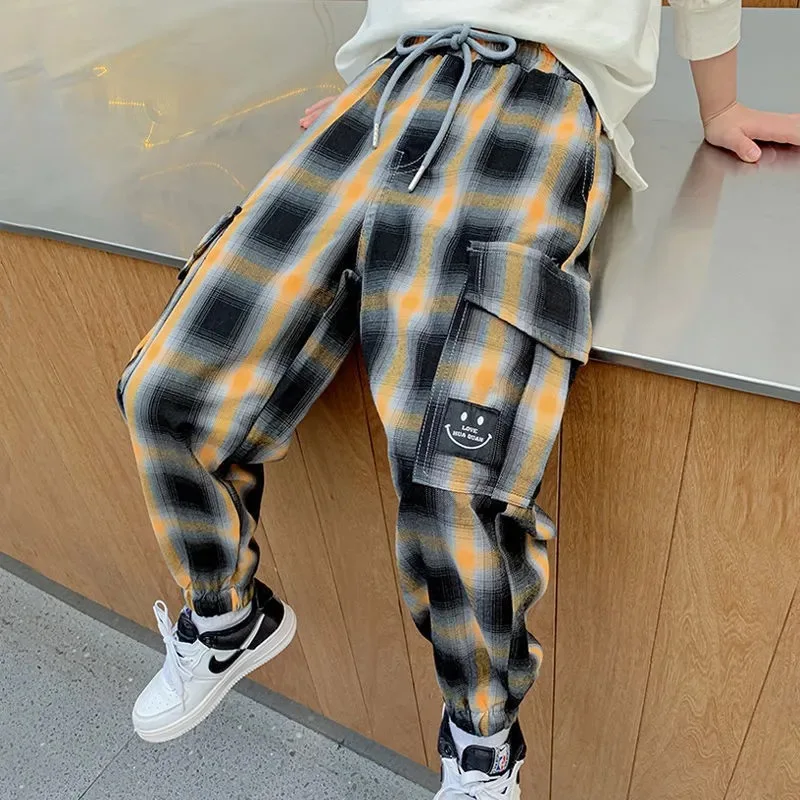 

EACHIN Boys Girls Fashion Cargo Pants Kids Pants Teenage Casual Loose Sweatpants Boy Harem Pants Trend Sport Pants