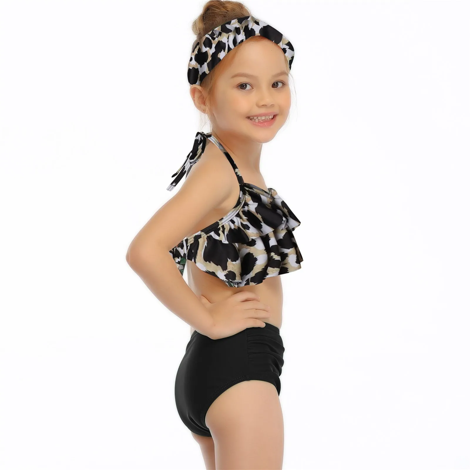 

2021 Hot style Parent-Child Swimsuit Fashion Printed High Waist Child Swimwear swimwear women