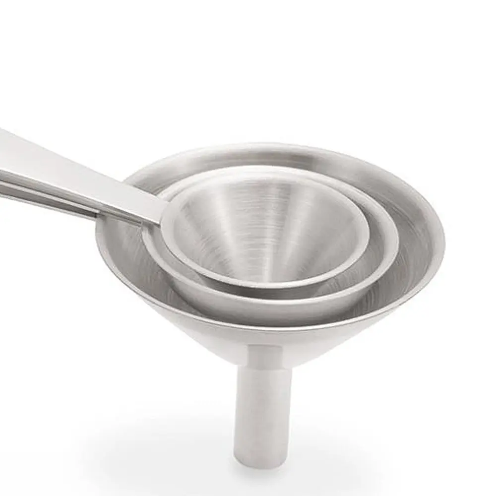 

3pcs Portable Stainless Steel Funnel Small Mouth Mini Bar Wine Flask Funnel Kitchen Essentail Oil Funnel Tools Home Accessories