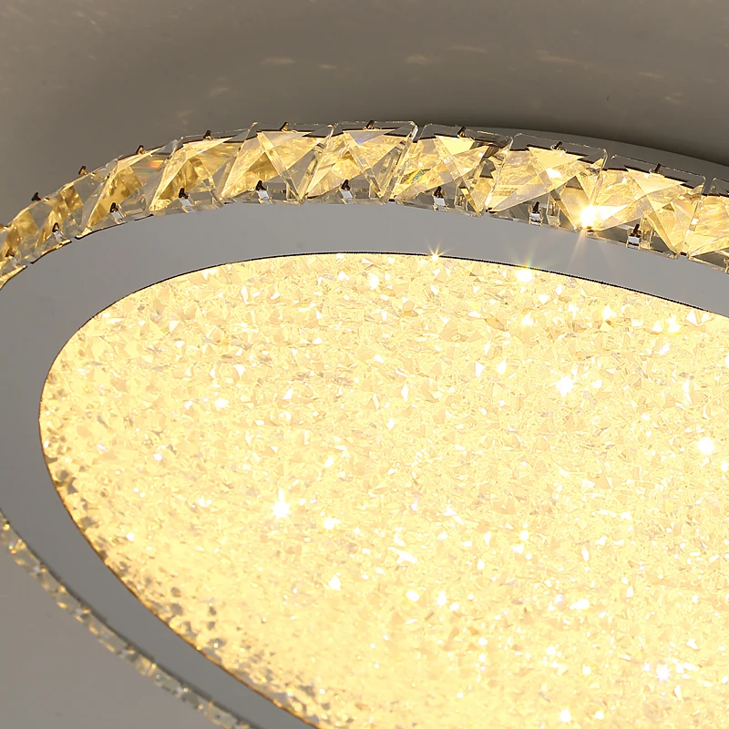 Современная круглая Хрустальная Светодиодная потолочная лампа FKL ультратонкая