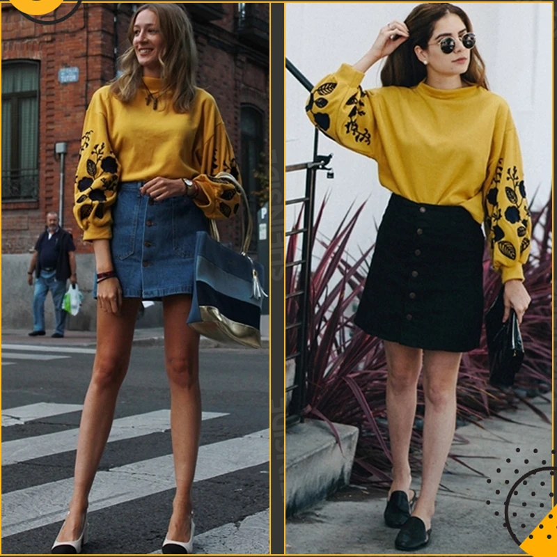 Dotfashion розовый женский пуловер с цветочной вышивкой на плече, повседневный осенний свитер с воротником-хомутом