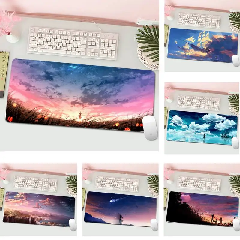 

sky scenery Rubber Mouse Durable Desktop Mousepad L Large Gamer Keyboard PC Desk Mat Computer Tablet Gaming Mouse Pad