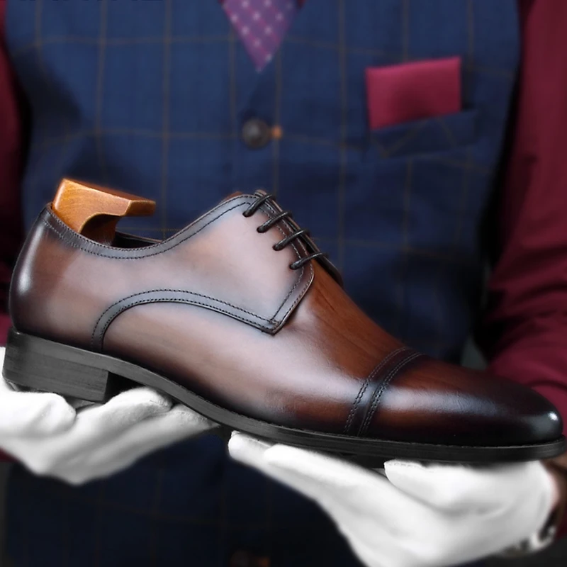 Новинка мужские туфли в стиле ретро из натуральной кожи свадебные туфли-оксфорды