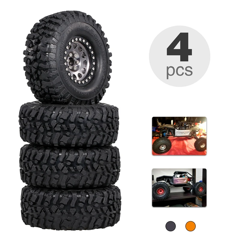 

4PCS Metal 2.2 Beadlock Wheel Rim Tires Set for 1/10 RC Crawler Car Traxxas TRX4 TRX6 Axial SCX10 RR10 Parts