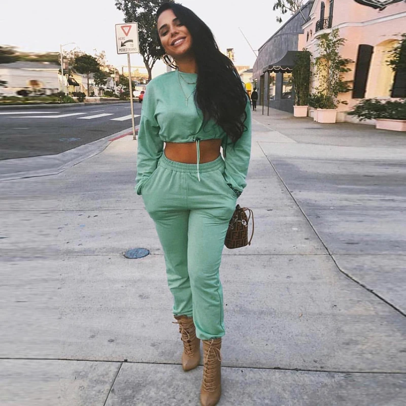 

Jumpsuit Women Elegance 2 Pcs Tracksuit Solid Autumn Suit Women's Pantsuit Jumpsuit and Bodysuit Women's Sweatshirt 2021
