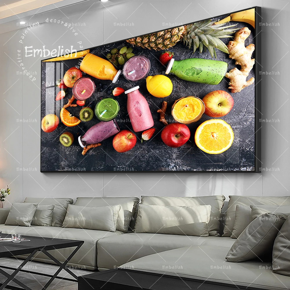 

Fresh Kinds Of Smoothies Food Wall Pictures For Kitchen Home Decor HD Spray On Canvas Paintings Dinning Room Posters Artworks