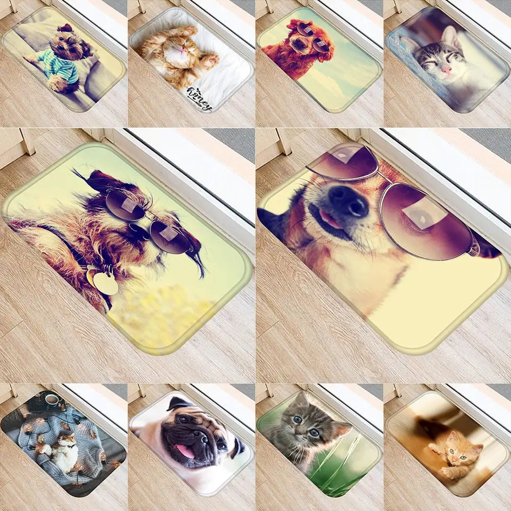 Кошки очки для собаки узор нескользящий водопоглощающий входной коврик двери