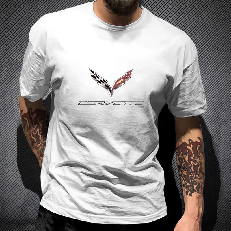 

New Summer CORVTTE Car Logo Custom Round Neck Punk Comfortable Print Short Sleeve Casual Tops Sweatshirts Leisure T shirt Top