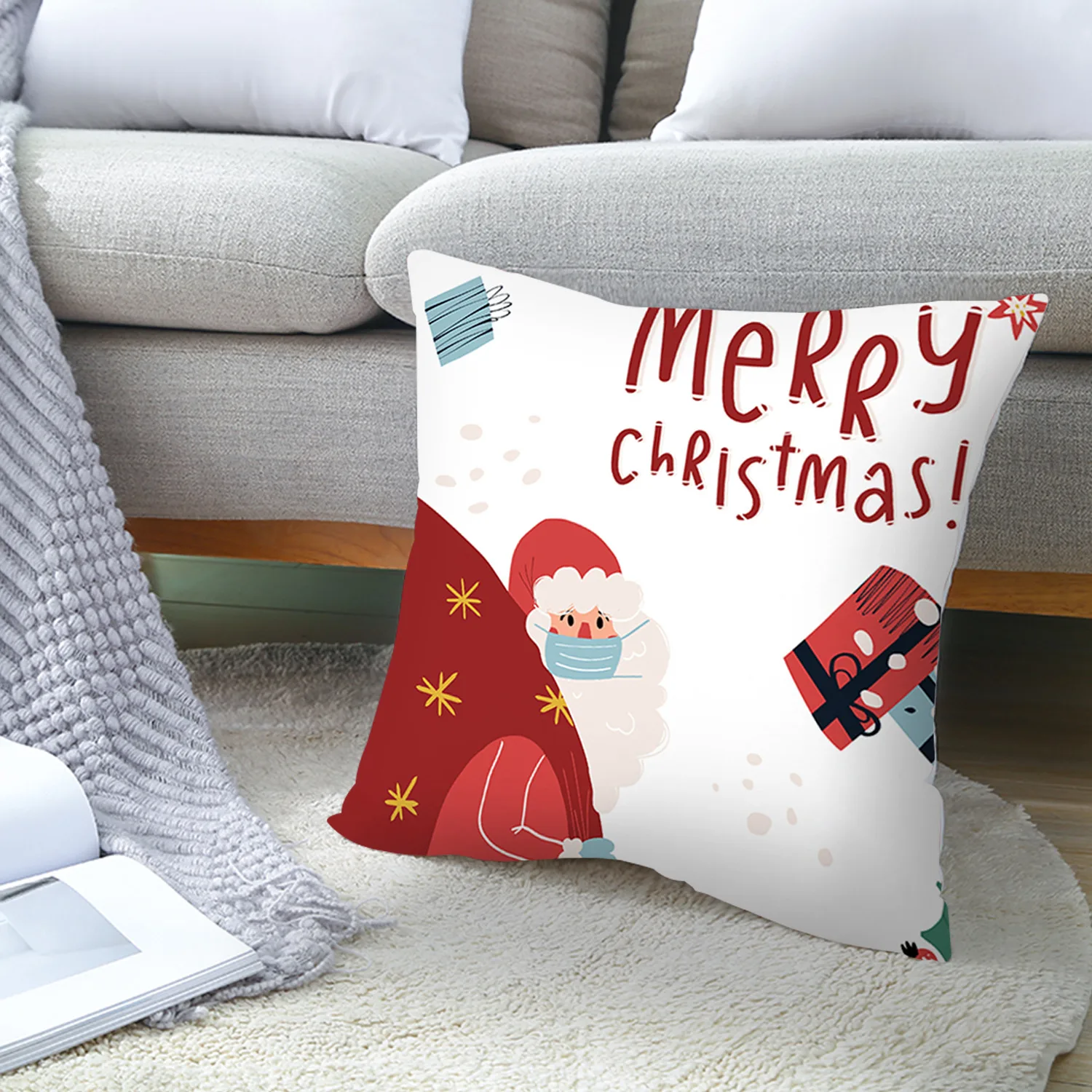 

Merry Christmas Cushion Cover Santa Claus Elk Christmas Decoration For Home 2021 Christmas Ornaments Natal Navidad New Year 2022
