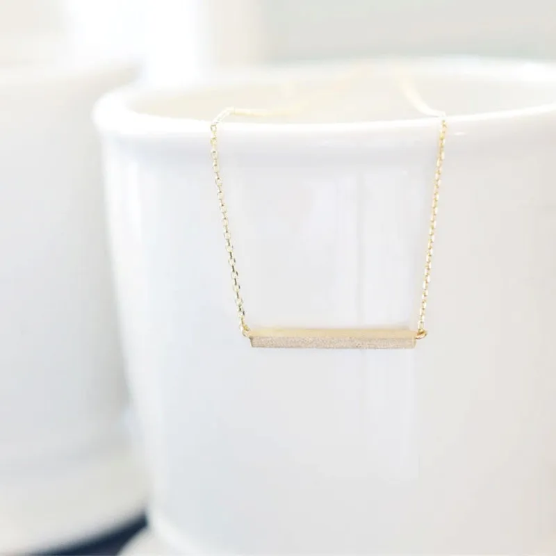 

10PCS Sparkling Square Bar Necklace Gold Clavicle Chain Minimalist Horizontal Long Bar Stainless Steel Necklaces Women Bijoux