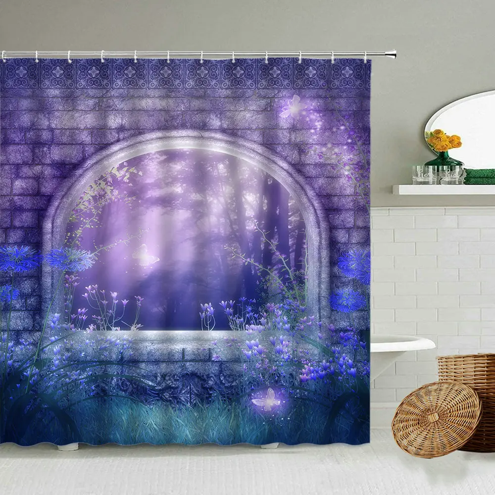 Европейская Архитектура мечты розы цветок душевая занавеска романтический