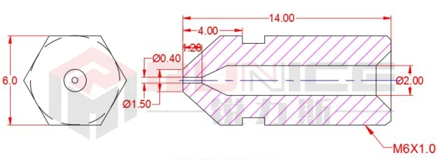 3d принтер обновление M6 экструдер вольфрамовый сопло из сплава, 0,4 мм для 1,75 мм V6 hotend Titan aero Экструдер 3d принтер использование