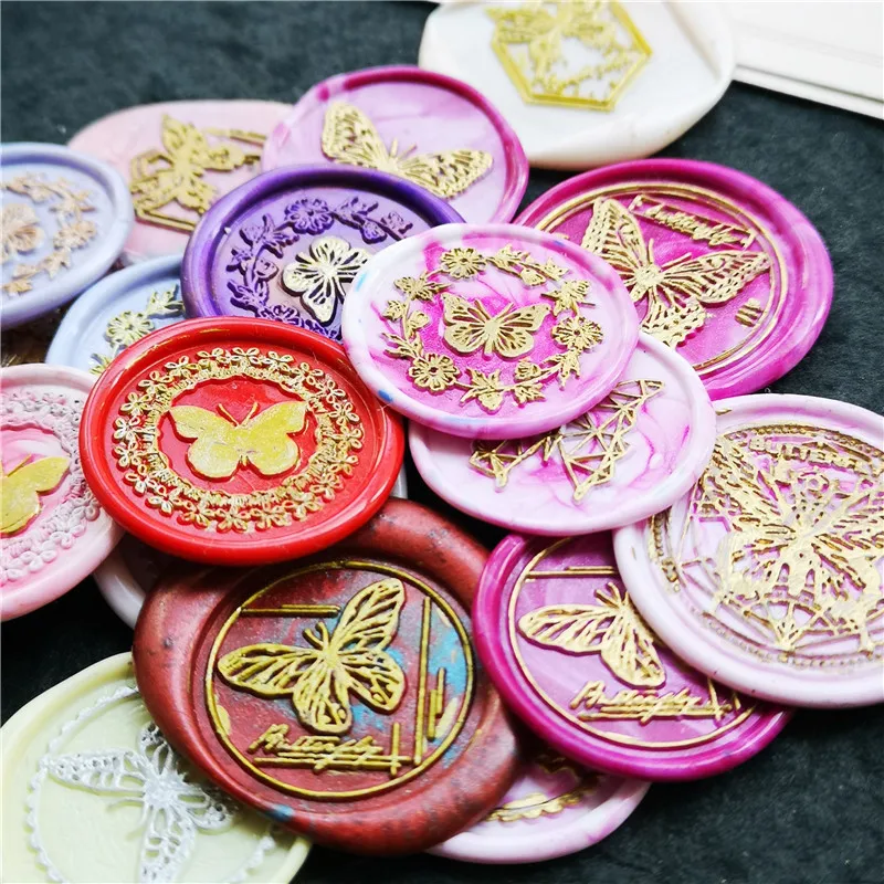 Милые печати с бабочками изысканный Краски набор восковых печатей DIY старинная