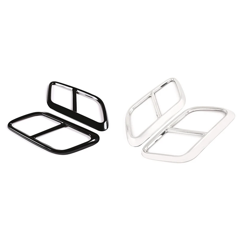 

2 пары, задний глушитель выхлопной трубы для Land Rover Range Rover Velar 2017-2020, нержавеющая сталь (черный и серебристый)