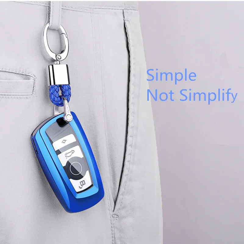 

Full-Protective TPU Soft Car Key Case Shell Key Holder Key Covers For BMW 1234567 Series F07 F10 F11 Artificial Crystal Pendant