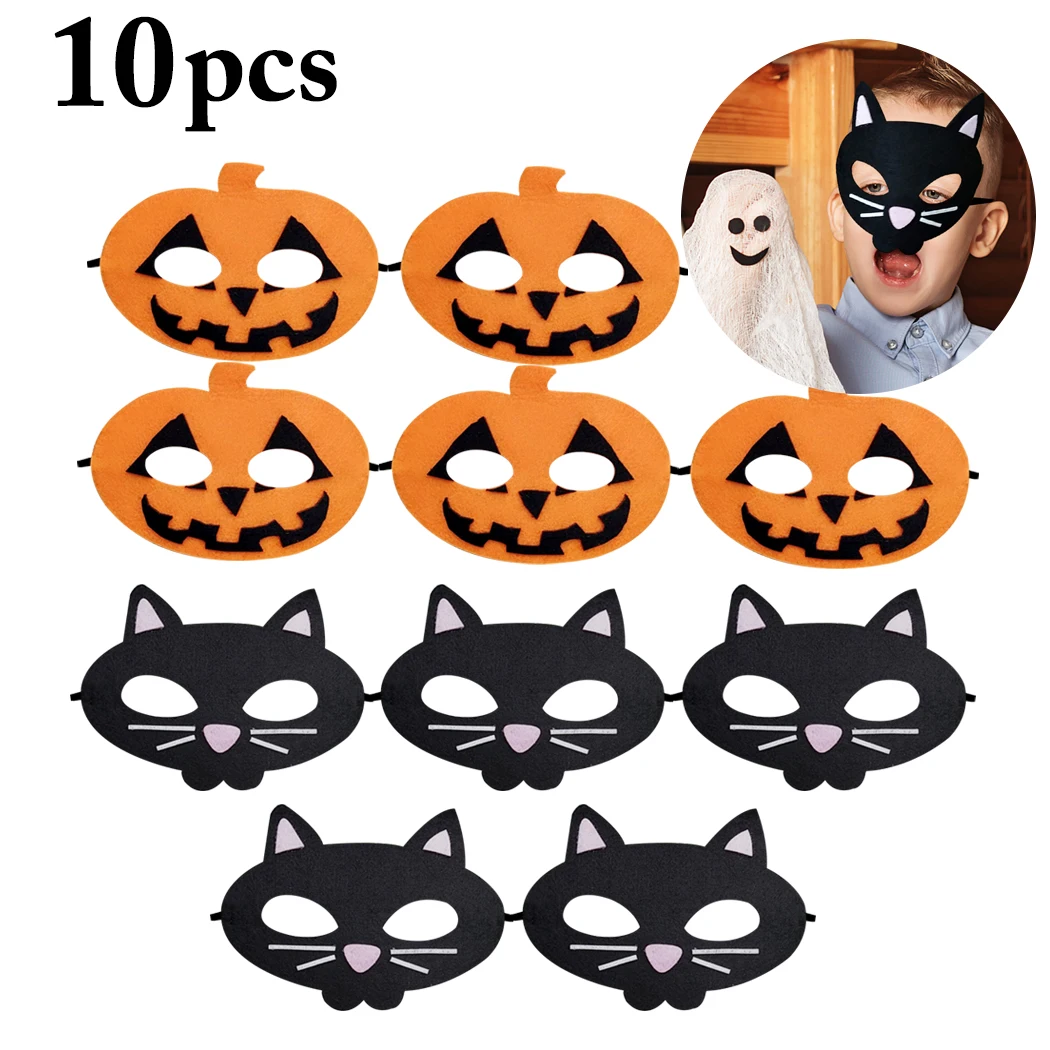 10 шт. маска на Хэллоуин мультяшный Кот Тыква Косплей Половина лица Маскарадная