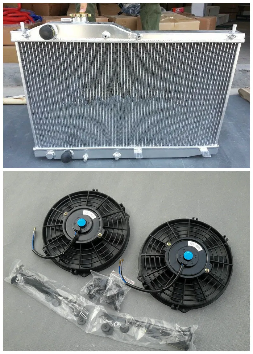 Горячая Распродажа 2 алюминиевый радиатор с сердечником и * Вентилятор для Honda S2000