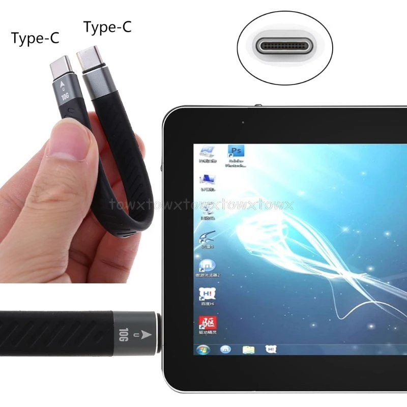 Для Thunderbolt 3 кабель передачи данных 10/40 Гбит/с мягкой USB C зарядный шнур линия Emark