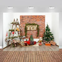 Christmas tree sleigh elk wood tag items display shelf background photo call photography studio photography cloth
