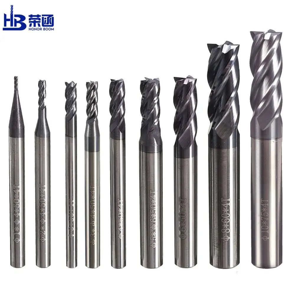 Концевые фрезы HRC45 твердосплавные насадки из сплава вольфрама для фрезерных