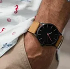 Часы мужские наручные с кожаным ремешком, брендовые Роскошные Кварцевые в стиле милитари, с календарем