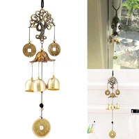 wind chimes copper alloy wood money tree wind chimes bell good lucky home garddn decorations in stock
