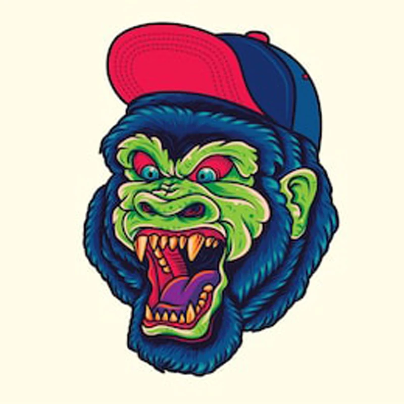 Винтажная наклейка gorilla king kong на заднее стекло мотоцикла от