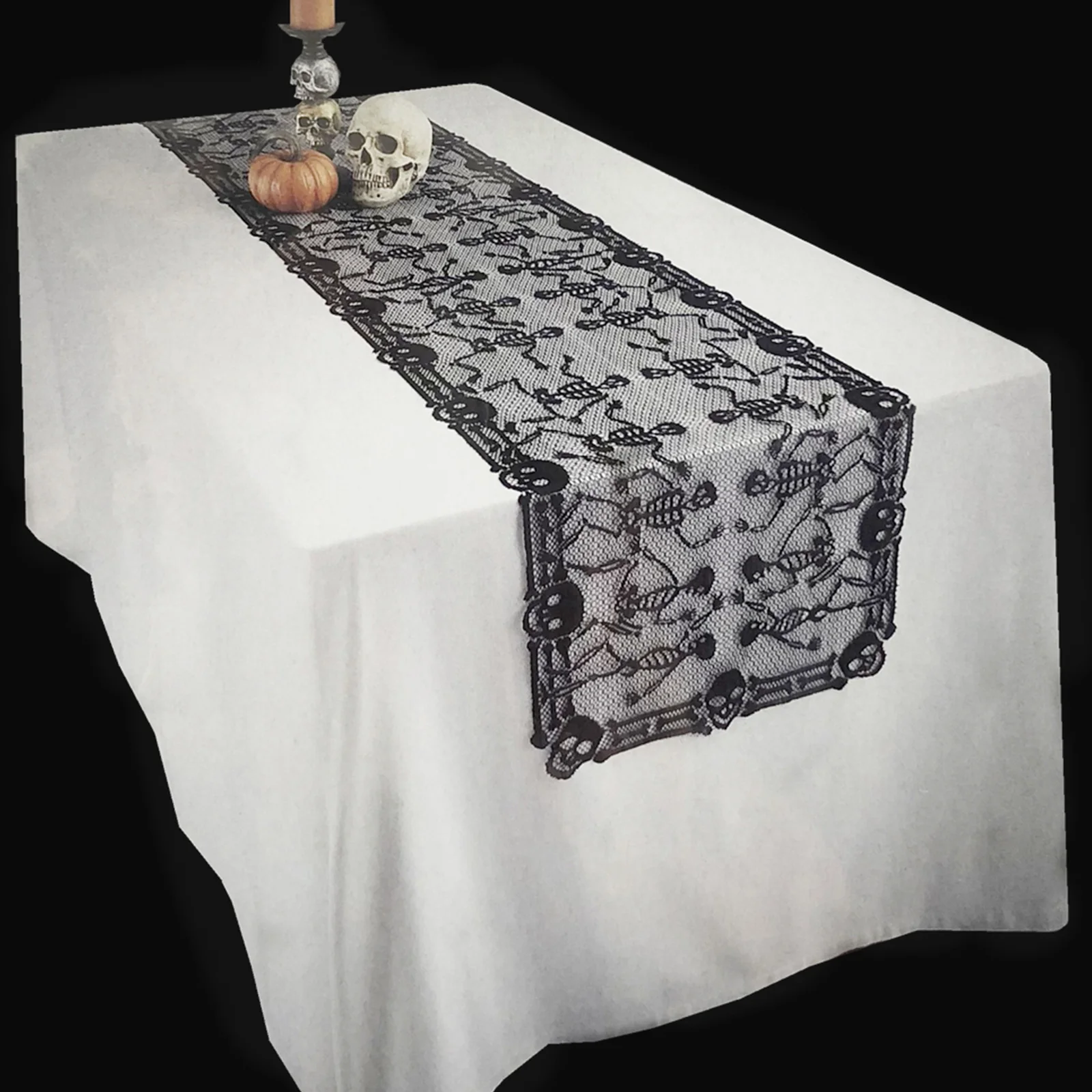 Хэллоуин Украшение стола &quotскелетная&quot тема кружевные скатерти