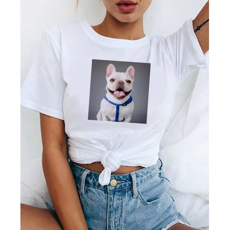 

Harajuku Tops Tee Cute Short Sleeve animal tshirt Female Tshirts Dog theme printed t shirt women 90s Graphic T-shirt