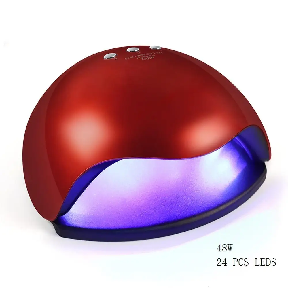 48W Red 24PCS LEDS Высокий порошок Сушилка для ногтей 24/48/54/72 Вт Светодиодная УФ-лампа для сушки ногтей лампа для сушки гель-лака для маникюрная лампа для ногтей гель лак для ногтей Сушилка для ногтей Инструменты - Цвет: 48W Red 24PCS LEDS
