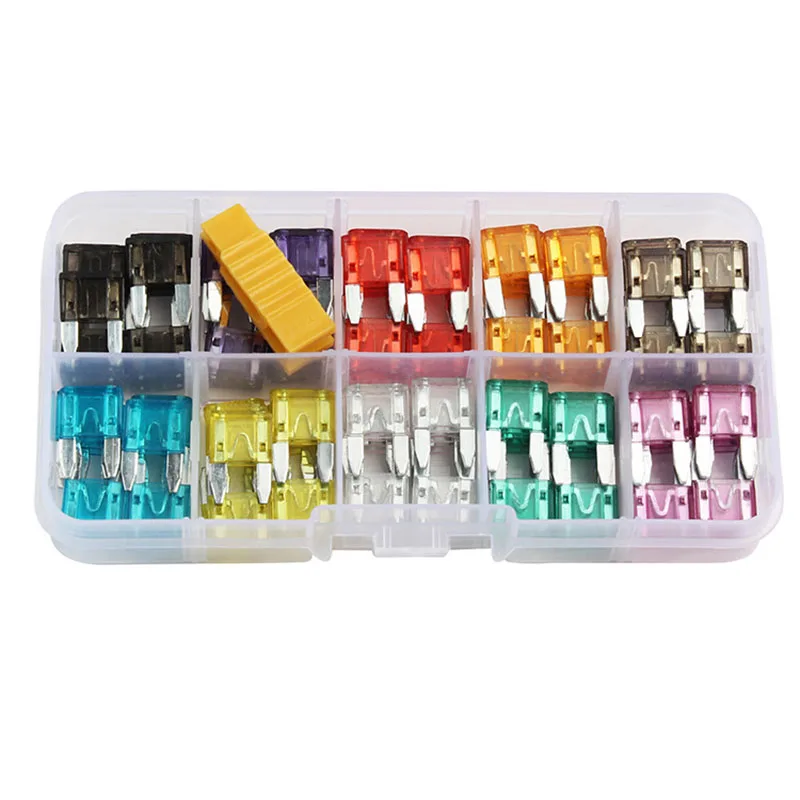 

120Pcs Profile Small Size Blade Car Fuse Assortment Set for Auto Car Truck 2/3/5/7.5/10/15/20/25/30/35A Fuse with Plastic Box