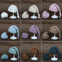 newborn photography props blanket knitting wraps nightcap swaddling fotografia hat backdrop babies studio photo shoot accessori