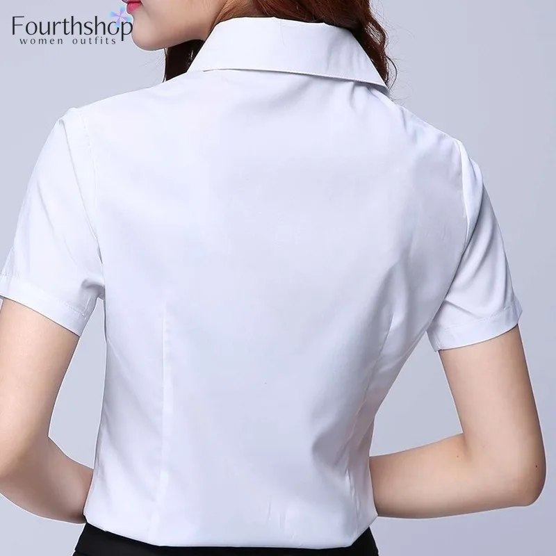 блузка женская рубашка Женские топы и блузки с коротким рукавом однотонные белые