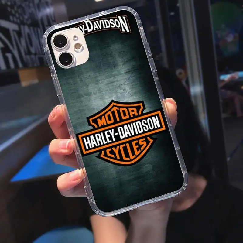 

Motorcycle Harley Davidson Soft Phone Case Transparent Case For Iphone 6 6s 7 8 Plus XR X XS 11 12 Pro Max