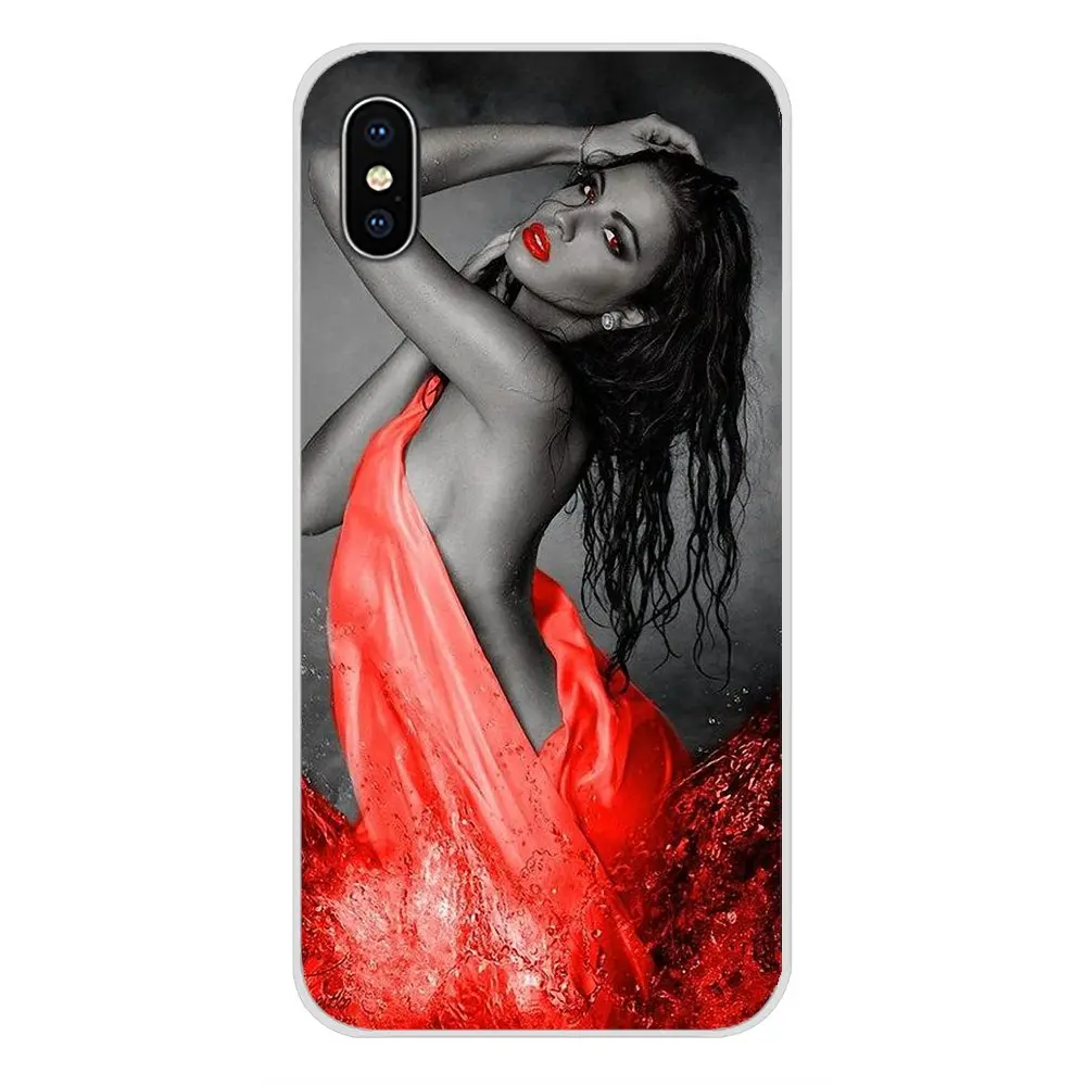 Чехол для сотового телефона Темно-Красный Модный сексуальный чехол девушек Samsung