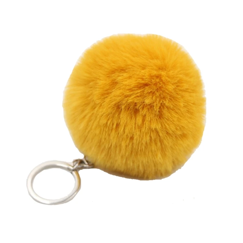 

50LD Fluffy Plush Pom Pom Keychain Faux Fur Pompoms Ball Pendant Charm Bag Key Ring