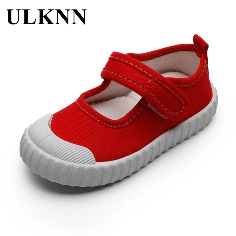 

ULKNN Black Shoes For Children For Boys Round Toe Girls Anti-Slippery Toddlers Shoes Kid 6 Colors Breathable Casual Canvas Shoes