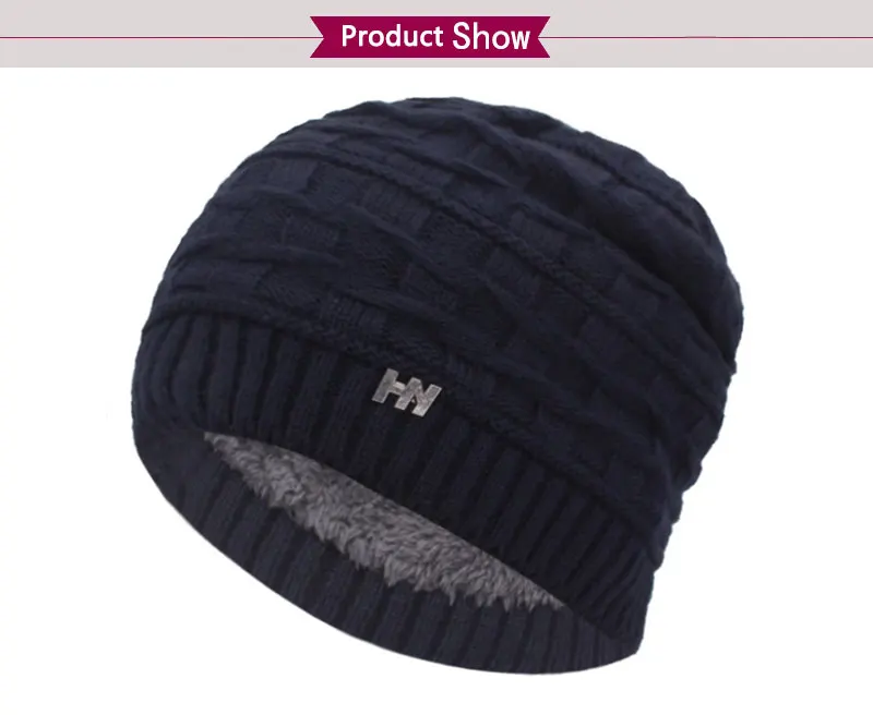 Брендовые зимние вязанные шапочки Skullies Beanies мужские зимние шапки для мужчин женская шапка-маска теплая Толстая Мужская однотонная зимняя шапка