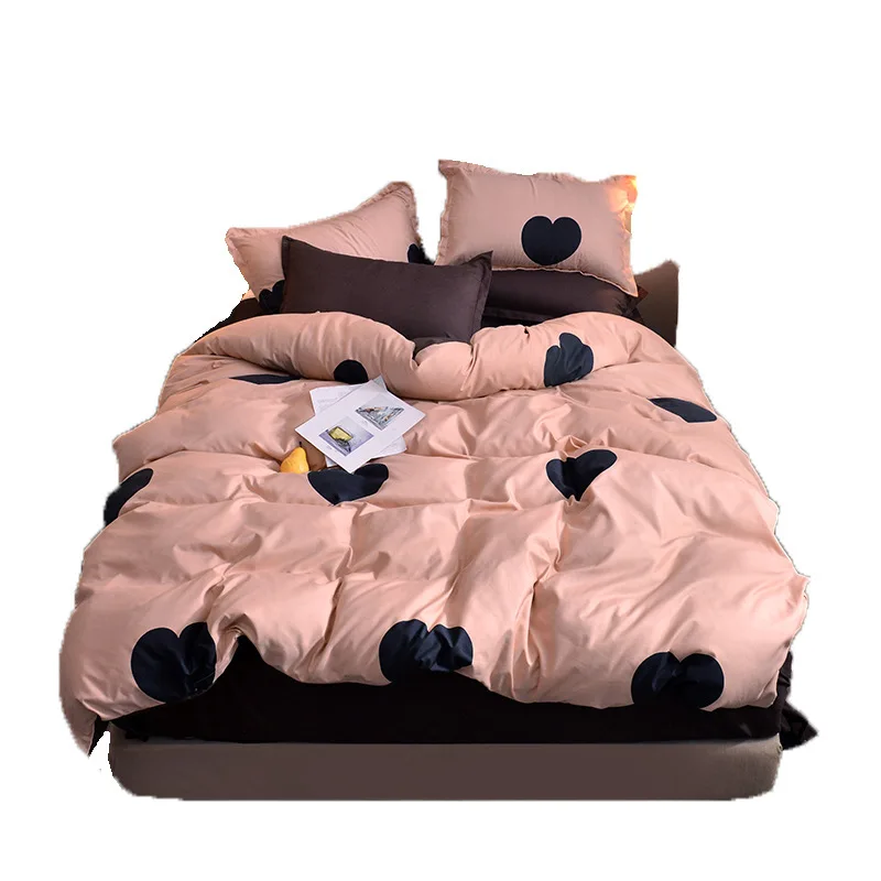 

Classic Bedding Set Grey Blue Flower Bed 4pcs/set Duvet Cover Set Pastoral Bed Sheet AB Side Duvet Cover Ropa de Cama