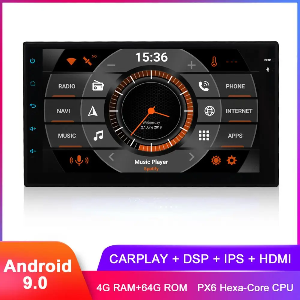 7 &quotIPS Full Touch Carplay Android 9 0 In Dash 2 Din универсальный автомобильный коврик WiFi радио GPS
