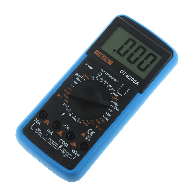 DT9205A Ручной цифровой мультиметр ЖК дисплей AC DC Автоматический диапазон