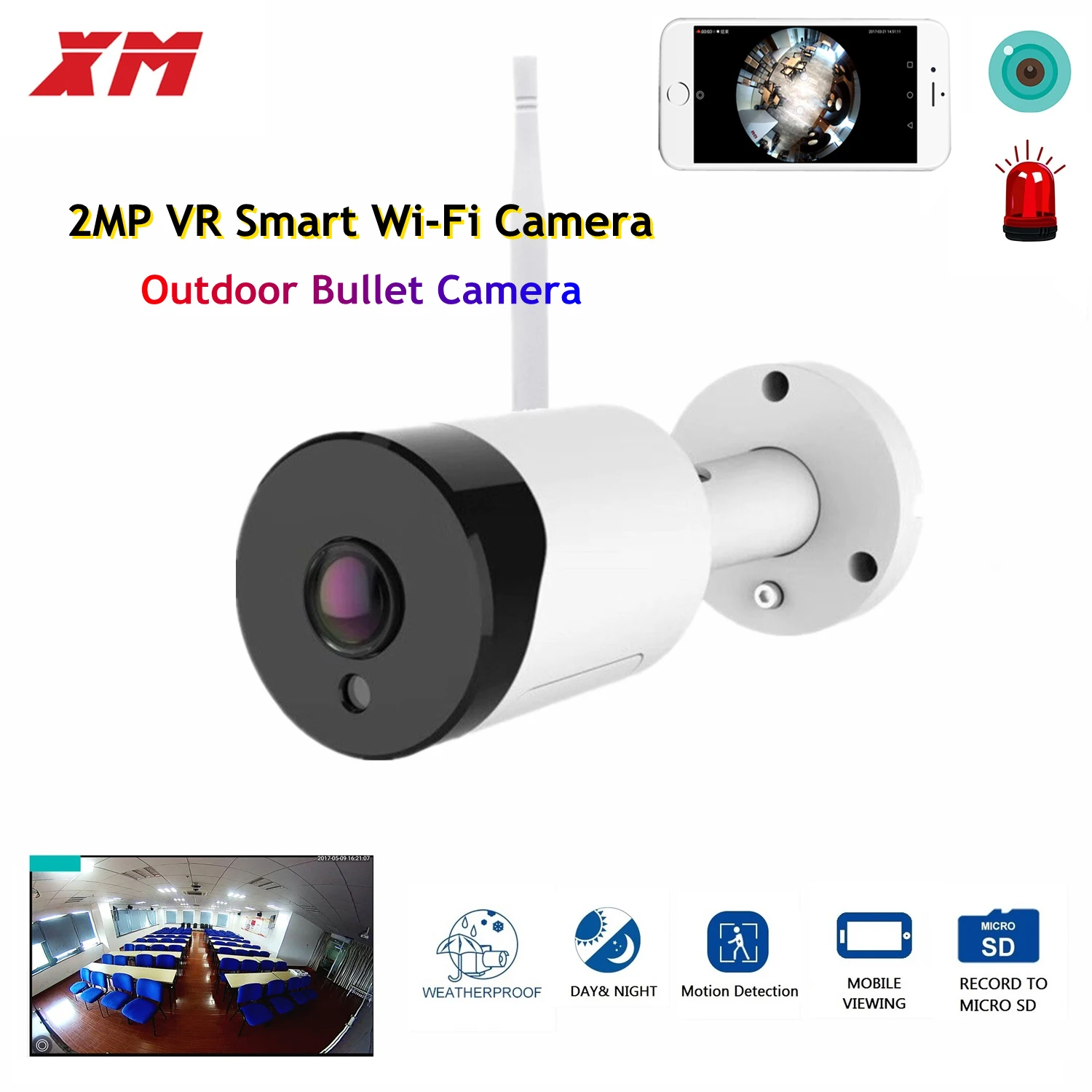 180 Degree Panoramic Fish Eye 2MP WIFI IP Camera Multi-purpose Outdoor Night Veresion VR kamera APP Remote Control  P2P IP Web
