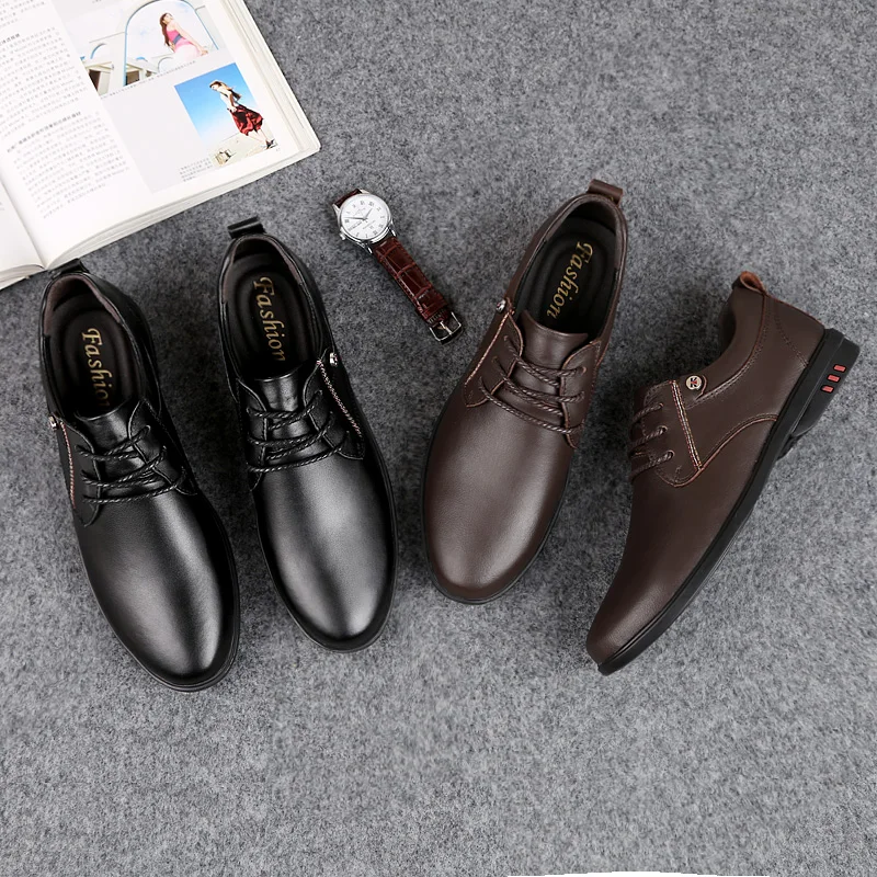 Мужские повседневные туфли на плоской подошве из натуральной кожи модные